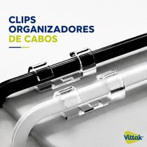 Kit 60 Clip Organizador De Cabos e Fios Mesa Fixador Adesivo Fios Parede Silicone Transparente Vittak Kit 60 Clip Organizador De Cabos e Fios Mesa Fixador Adesivo Fios Parede Silicone Transparente Vittak