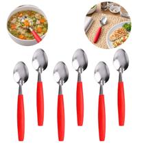 Kit 60 Colher de Mesa Vermelha Resistente Premium 18cm Kit 60 Colher de Mesa Vermelha Resistente Premium 18cm