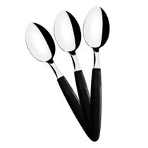 KIT - 60 Colheres de Mesa Ipanema Com Lâmina em Aço Inox Cabo Preto CPTOP - Tramontina 23363400