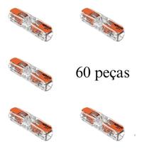 Kit 60 Conectores de Emenda Com Alavanca 221-2411 2 Condutores 0,2mm² à 4,0mm² Wago Kit 60 Conectores de Emenda Com Alavanca 221-2411 2 Condutores 0,2mm² à 4,0mm² Wago