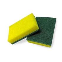 Kit 60 Esponja Buchas Lava Louça Multiuso Dupla Face Verde e Amarela Abrasiva - Limpeza Geral Espuma