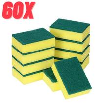 Kit 60 Esponjas de Louça Dupla Face - Uso Doméstico e Profissional