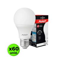 Kit 60 Lâmpadas LED Bulbo 9W 6500K Frio E27 Avant