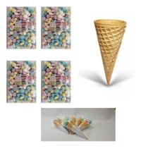 Kit 60 Lembrancinha, Mini Suspiro Sortido E Casquinhas Sorve