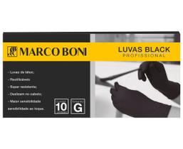 Kit 60 Luvas Black Profissional Tamanho G Latex Marco Boni