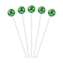 : Kit 60 Mexedor Bebida Acrílico Branco Neutro Copa Brasil