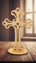 Kit 60 Mini Crucifixo em MDF Cru 8cm para Lembrança