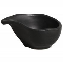 Kit 60 Molheiras 40ml Restaurante Japonês 8x6cm Cerâmica Orgânico Preto Matte Buffet Porto Brasil Oval