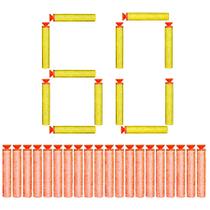 Kit 60 Munições p/ Arminha de Brinquedo Lançador Nerf Ponta de Ventosa Gruda na Parede