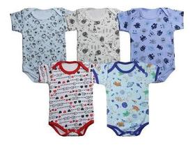 Kit 60 Pç Body Curto Estampado Roupa De Bebê Menino E Menina