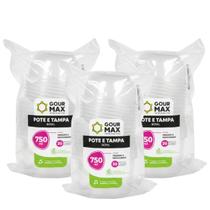 Kit 60 Potes Bowl Descartáveis 750ml Freezer e Microondas Resistente Prático Ideal para Marmitas e Armazenamento