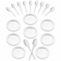 Kit 60 Pratinho Isopor Térmico 18cm de bolo + 100 colheres Kit 60 Pratinho Isopor Térmico 18cm de bolo + 100 colheres