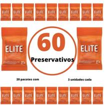Kit 60 Preservativo Camisinhas Lubrificadas Elite Blowtex