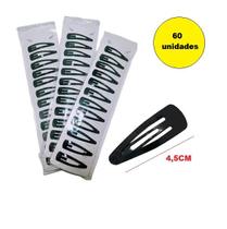 Kit 60 Presilhas Cabelo Tic Tac Preto 4,5cm pequeno Kit 60 Presilhas Cabelo Tic Tac Preto 4,5cm pequeno