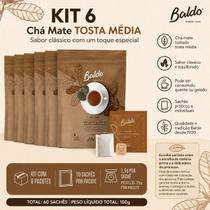 Kit 60 Sachês De Chá Mate Tosta Média Baldo Infusão