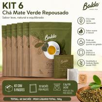Kit 60 Sachês De Chá Mate Verde Repousado Baldo Infusão