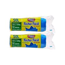 Kit 60 Saco Para Lixo Fecha Fácil 50l Organizado e Limpo Kit 60 Saco Para Lixo Fecha Fácil 50l Organizado e Limpo
