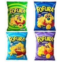 Kit 60 Salgadinhos Fofura Sabores Diversos Lanche Escola 60g