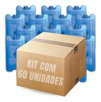 Kit 60 Unidades Gelo Gel Artificial 500ml Reutilizável Azul Kit 60 Unidades Gelo Gel Artificial 500ml Reutilizável Azul