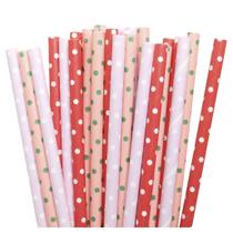 Kit 600 Canudinhos Com Bolinhas Papel Biodegradável