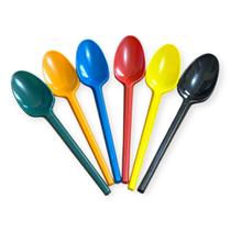 Kit 600 Colheres Plástico Coloridas De 12Cm Para Festas