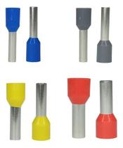 Kit 600 Conectores Terminais Ilhós Tubular 0,5mm2 Até 10mm2 Azul