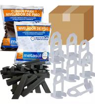 Kit 600 Nivelador Clips Piso Porcelanato + 100 Cunhas Metasul Kit 600 Nivelador Clips Piso Porcelanato + 100 Cunhas Metasul