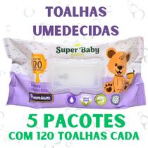 Kit 600 Toalhas Umedecidas Super Baby Green Premium 20x14cm Toque Suave Super Macia