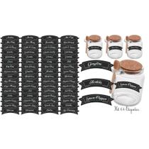 Kit 64 Adesivos tag rotulo etiqueta 4,8x1,4cm à Prova d'Água Água para Potes de Tempero Design em El Kit 64 Adesivos tag rotulo etiqueta 4,8x1,4cm à Prova d'Água Água para Potes de Tempero Design em El