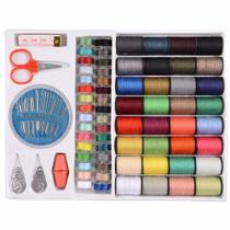 Kit 64 Linhas Acessórios Costura Viagem Pequenos Reparos