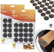 Kit 64 Protetor Feltro Auto Adesivo Pé Sofá Cadeira Mesa