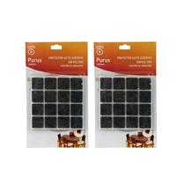 Kit 64 Protetores Pé Cadeira Feltro Quadrado Auto Adesivo