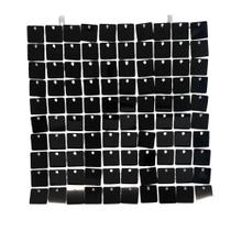 Kit 64 Unidades Painel Decorativo Lantejoula Shimmer Wall Preto