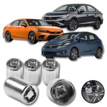 Kit 6CRAMINI Parafuso Porca Antifurto Roda Honda City Civic Fit