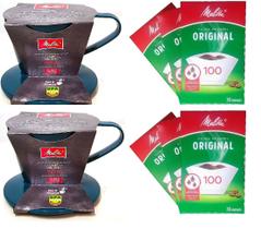 Kit 6cx Filtro Papel 2Suporte plást.Melitta n100 VerdeEscuro