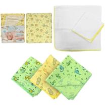 Kit 6Pç Enxoval Cueiro+Toalha De Pano+Toalha De Banho Neutro Kit 6Pç Enxoval Cueiro+Toalha De Pano+Toalha De Banho Neutro