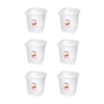 Kit 6Potes P/ Alimentos Organizador 7L-Transparente-SANREMO