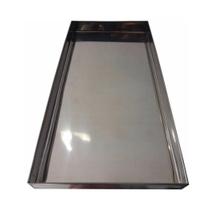 Kit 6un Bandeja Inox Para Estufa De Salgados 32x13x02 Cm