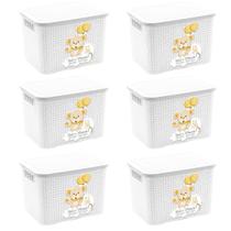 Kit 6un Caixa Organizadora Infantil 3,5L Branco Bebê & Mamãe Kit 6un Caixa Organizadora Infantil 3,5L Branco Bebê & Mamãe