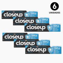 Kit 6un Creme Dental Closeup Tripla Proteção Hortelã 70g Unilever