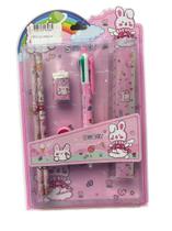 Kit 6un Escolar com Caneta 4 cores Lápis Apontador Borracha e Régua Menina Menino Papelaria Presente Kit 6un Escolar com Caneta 4 cores Lápis Apontador Borracha e Régua Menina Menino Papelaria Presente