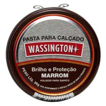 Kit 6un Polidor Sapato Pasta Marrom Wassington Brilho 36g