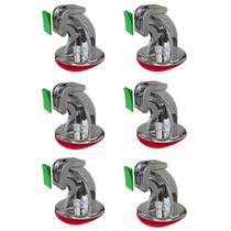 Kit 6un Prend Fixador Trava Portas Magnético Adesivo Cromado