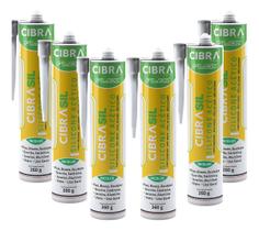 Kit 6un Silicone Acético Incolor Uso Geral 240g - Cibra