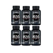 Kit 6x Bcaa 2400 Aminoácidos 30 tbs - Black Skull