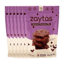 Kit 6X: Biscoito Zaytas Gotas Chocolate Sem Glúten Zaya 80G