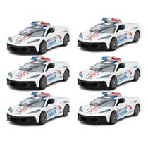 Kit 6x Brinquedo Carrinho Viatura Policial Branco - AP TOYS