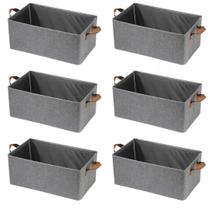 Kit 6X Caixa Organizadora Cesto Dobrável Guarda Roupa Grande
