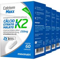 Kit 6x Calcium Maxx + Vitamina K2 e Vitamina D3 com 60 Cápsulas Maxinutri