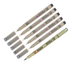 Kit 6x Caneta Pigma Micron Xsdk Preta Sakura